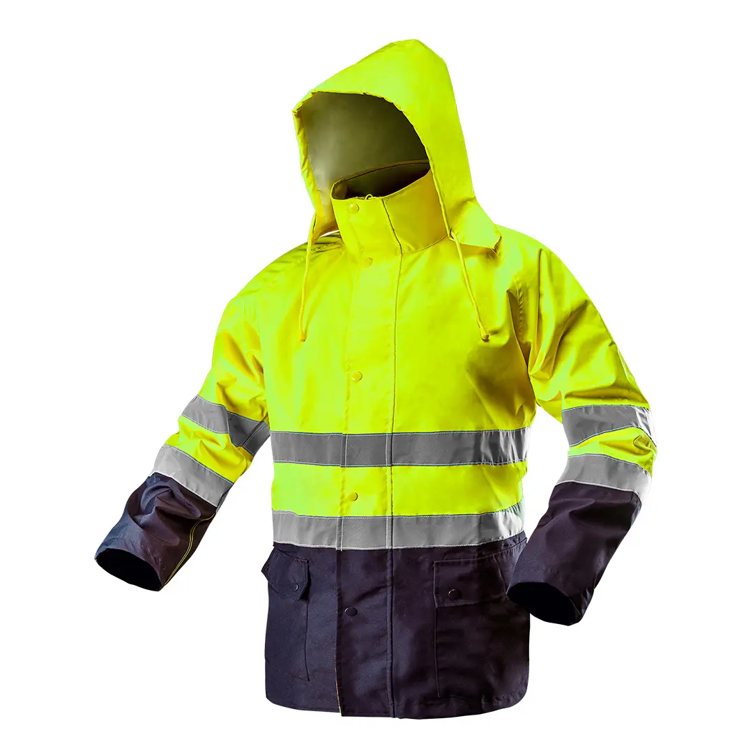 Work jacket high visibility waterproof yellow