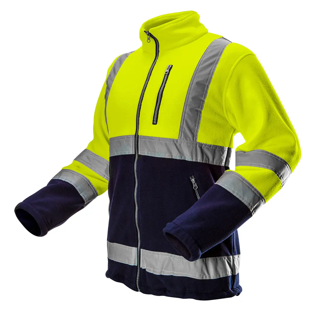 High visibility fleece jacket yellow size