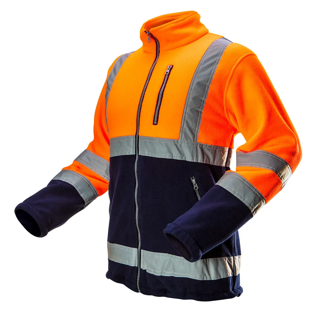 High visibility fleece jacket orange size