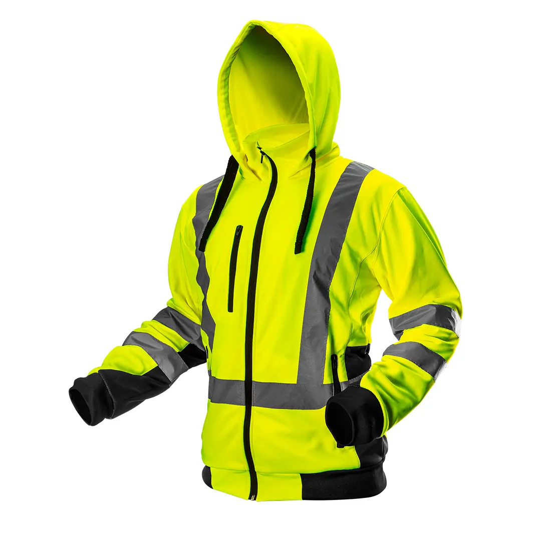 High visibility work jacket yellow size