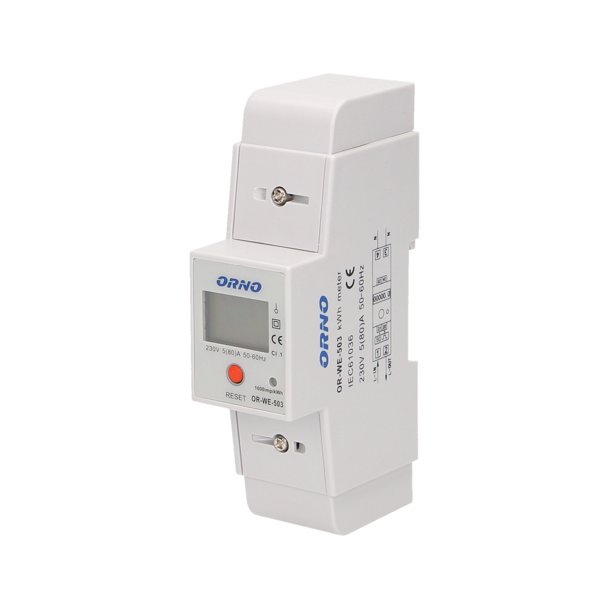 Orno Electricity meter 1-phase 80A 230V