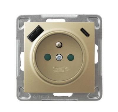 GP-1YZPUSBAC/m/28 IMPRESJA Single socket with grounding