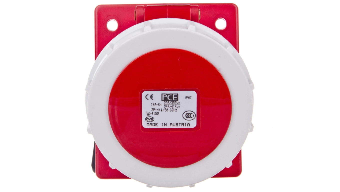 Angular board socket 16A 5P 400V