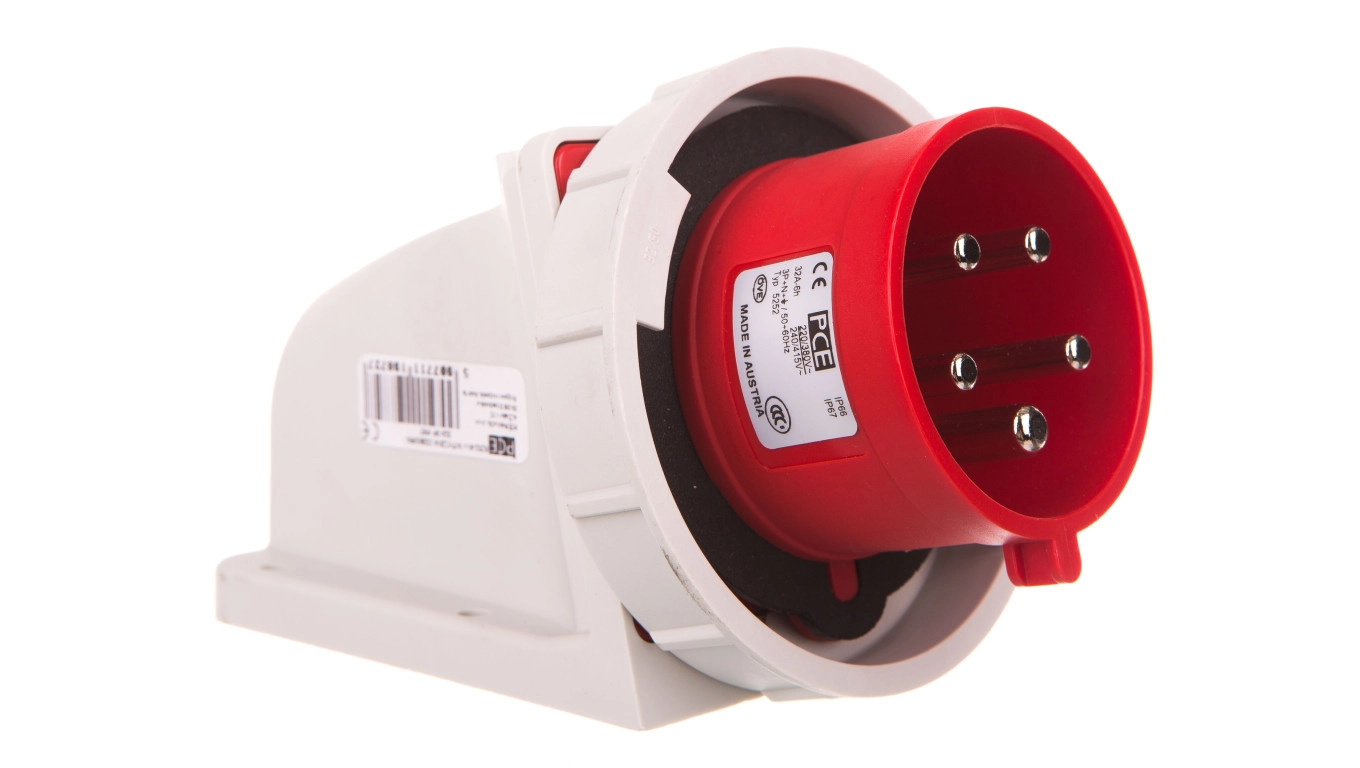 Receiver plug 32A 5P 400V red