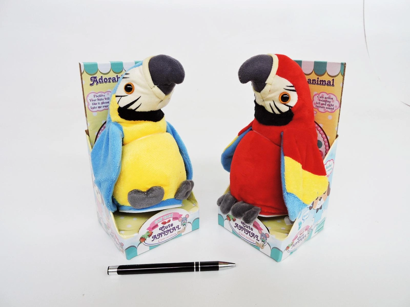AST. PLUSH PARROT bell. 20 cm