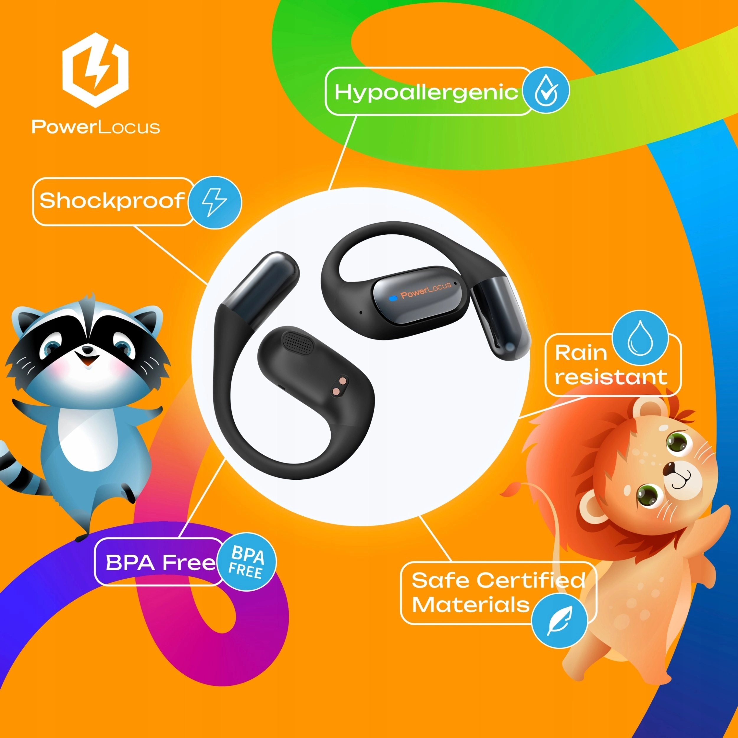 PowerLocus Bluetooth austiņas Mkids