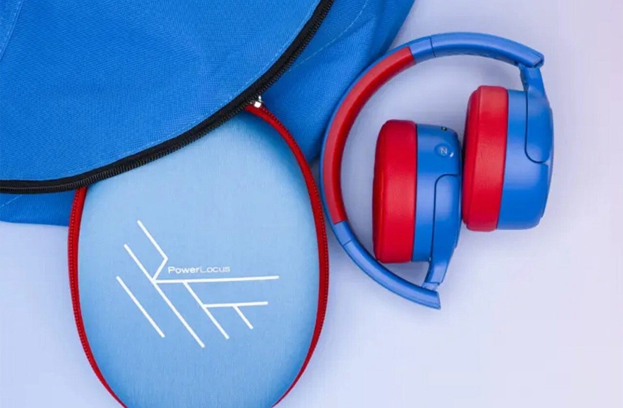 PowerLocus Bluetooth austiņas Tiger BLUE/RED ANC