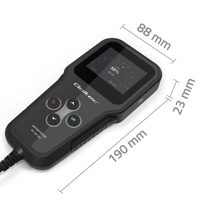 Qoltec Cyfrowy tester akumulatora 3w1 z