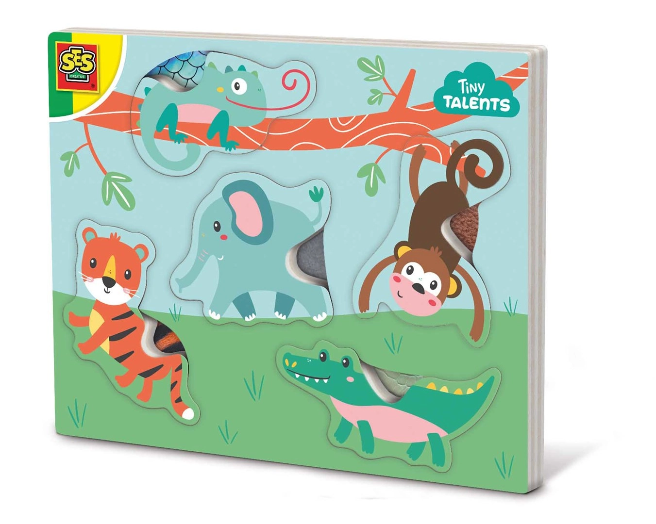 SES Puzzle Wood With Touch zwierz