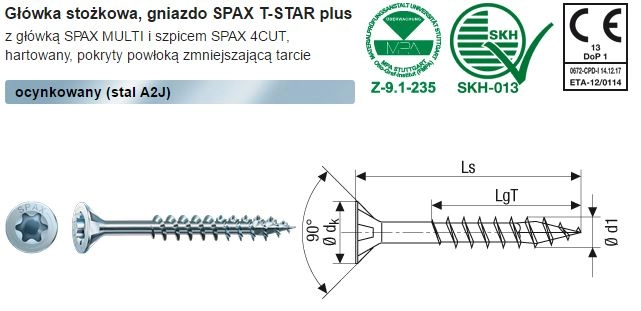 Spax WHITE GALVANIZED WOOD SCREW (500)