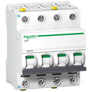 Power switch 3P+N C 25A 6kA