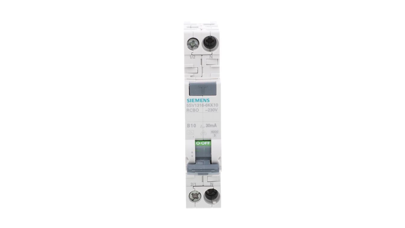 Siemens RCBO 10A Current Rating 1P+N