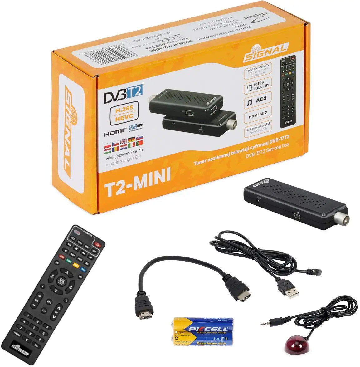 TUNER CYFROWY HD DVB-T/DVB-T2 T2-MINI H