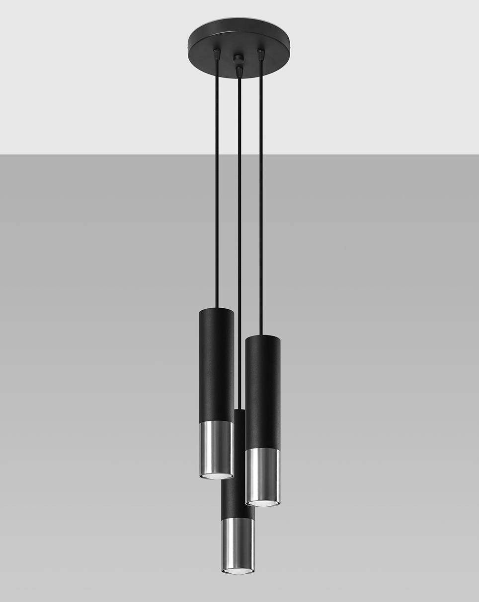 Hanging lamp LOOPEZ 3P black/chrome 5903282731660