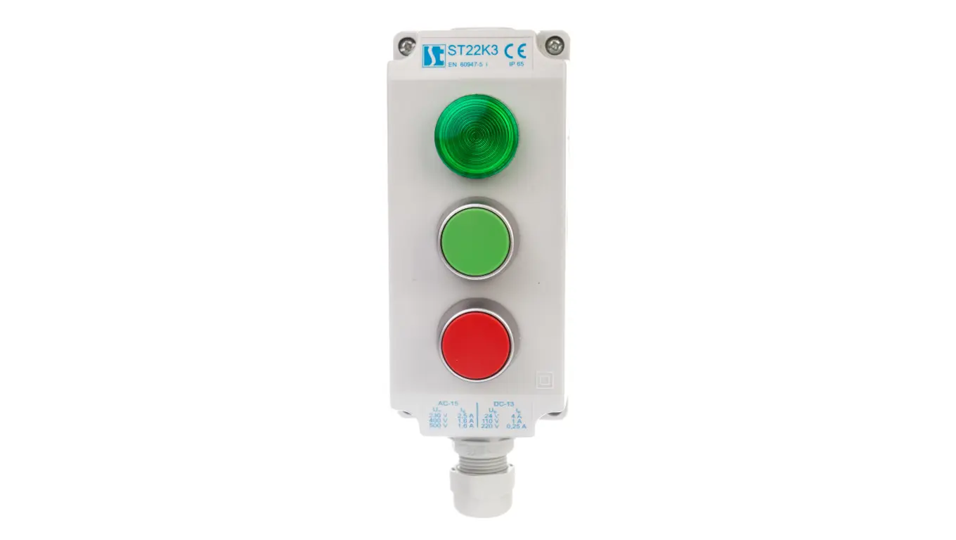 Spamel 3-hole control box with green