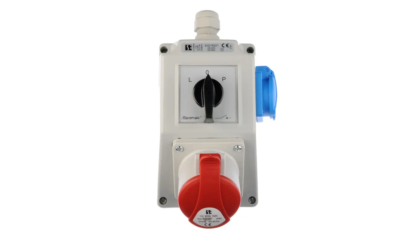 Installation kit with socket 16A 5P+2P+Z