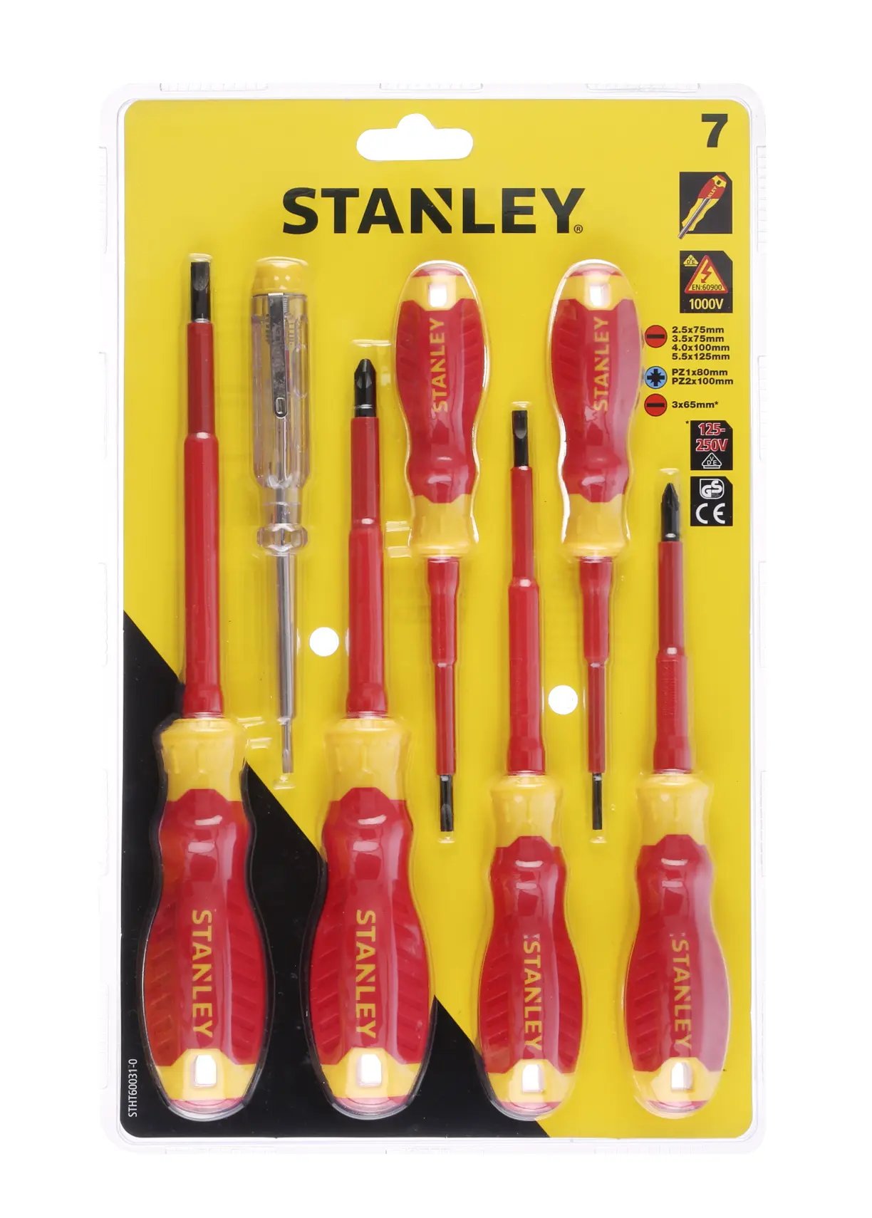 ST. SCREWDRIVERS 7 pcs. VDE /PZ2+SL4+TESTER/