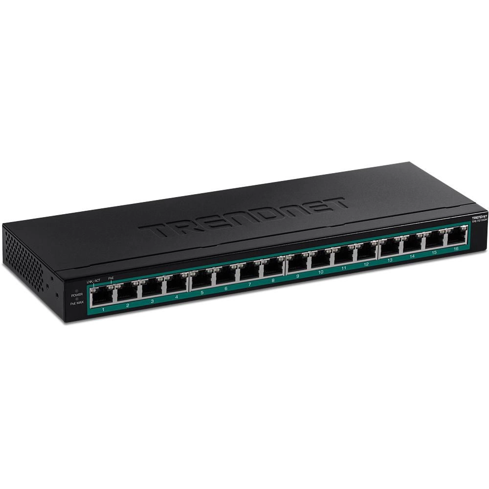 TRENDnet 16-Port Gigabit PoE+ Switch(123W) TPE-TG160H