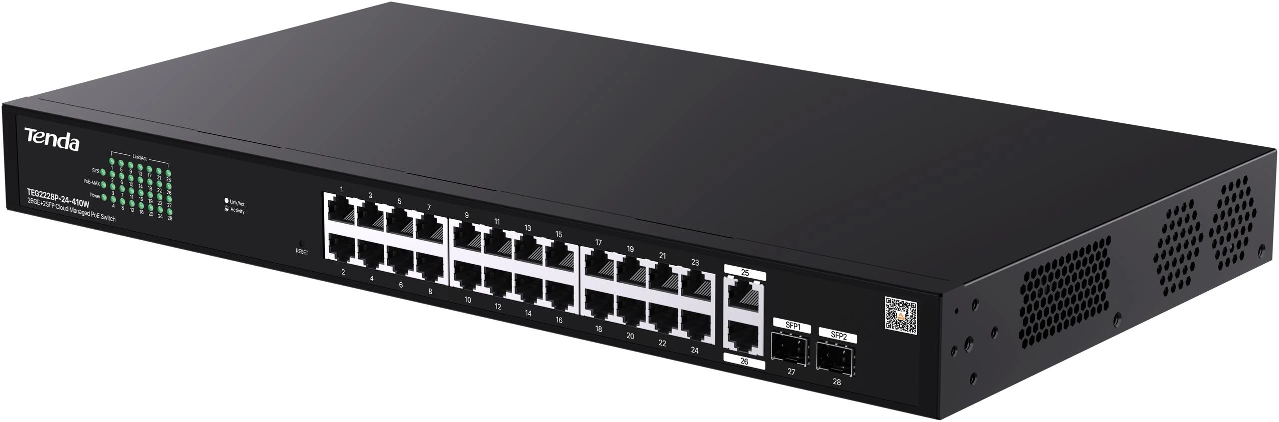 Switch zarządzalny Tenda TEG2228P-24-410W 26x1GbE +