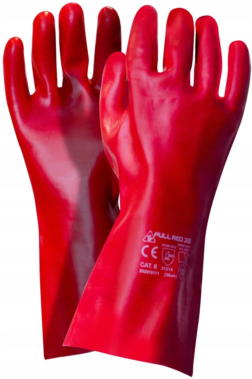 RĘKAWICE PCV DŁUGIE FULL RED 35CM