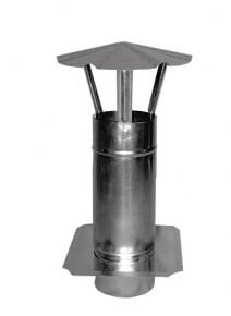 Ventilation fireplace with cap and plate