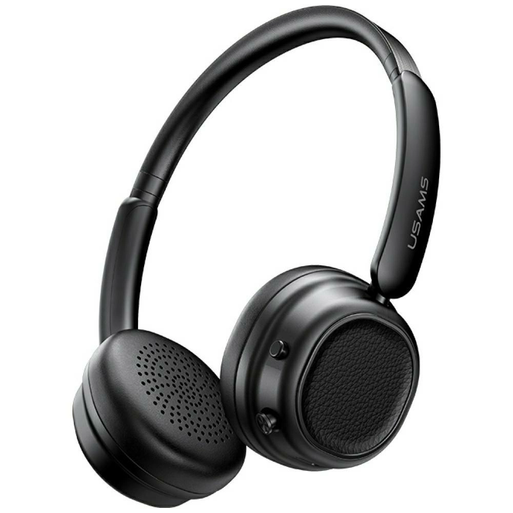 USAMS SR01 Bluetooth 5.3 ANC uzliekamās austiņas melnas