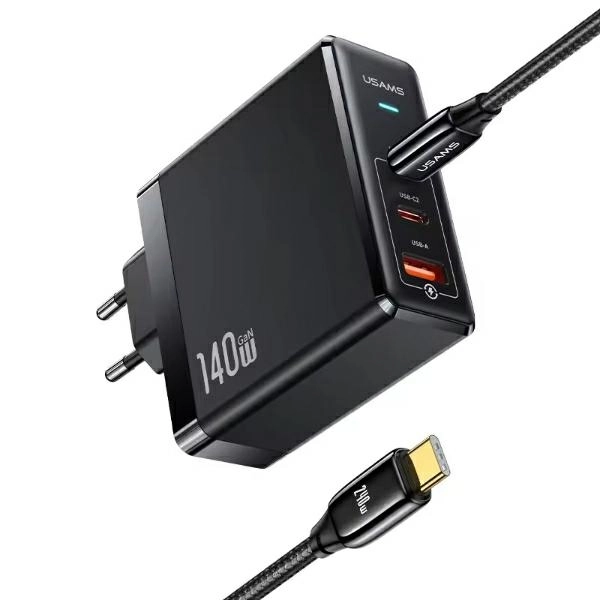 Usams Lad charger. network. 2xUSB-C+1xUSB T52