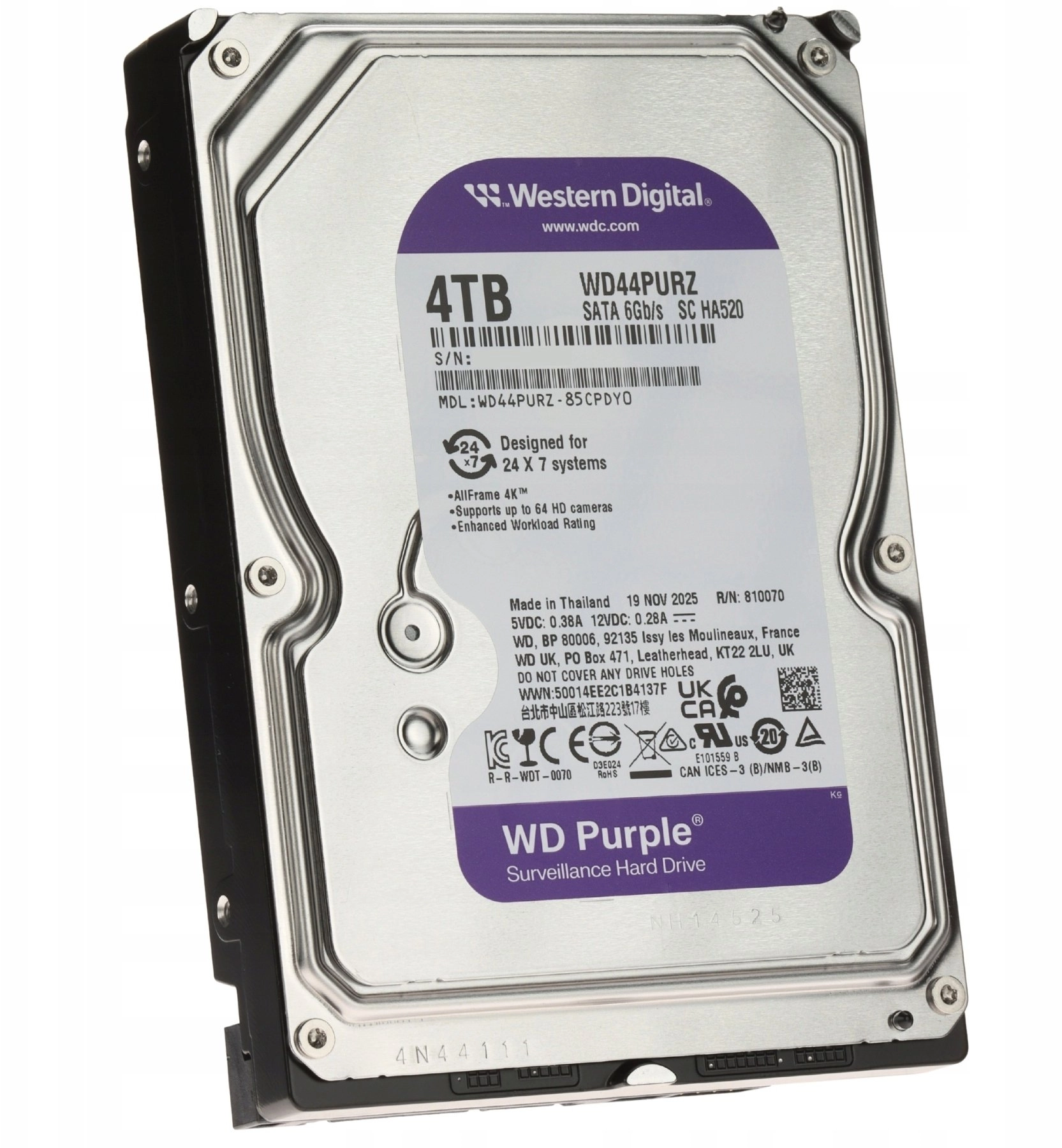 DYSK DO REJESTRATORA HDD-WD44PURZ 4TB 24/7