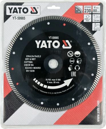 YATO TARCZA DIAMENTOWA TURBO DO GRESU