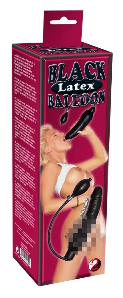 Infl. Dildo Black Latex Balloo 4024144525744