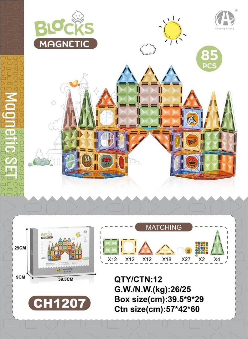 Zestaw Klocków Magnetycznych 3D 85el. 5903864973778