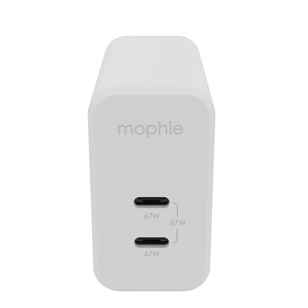 Mophie Accessories-Wall Adapter-USB-C-PD-DUAL-67W-GAN-White-EU (2xUSBC) 409909304 433019