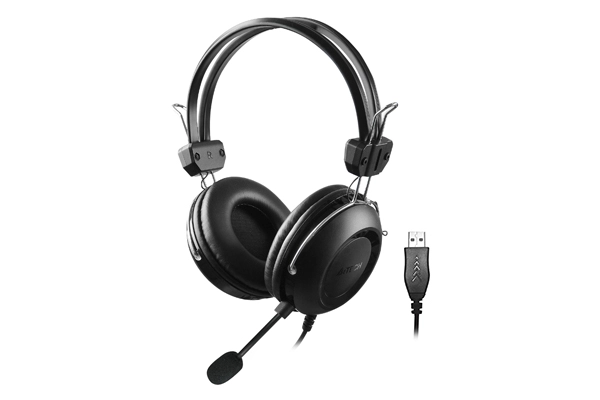 A4Tech HU-35 Austiņas Vadu galvas siksna USB Type-A melns