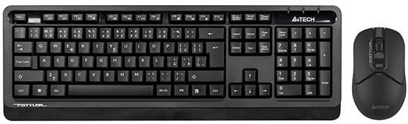 Tastatūra + pele A4Tech A4tech Bezvadu biroja tastatūra + peles komplekts FG1012S, CZ/SK, melns