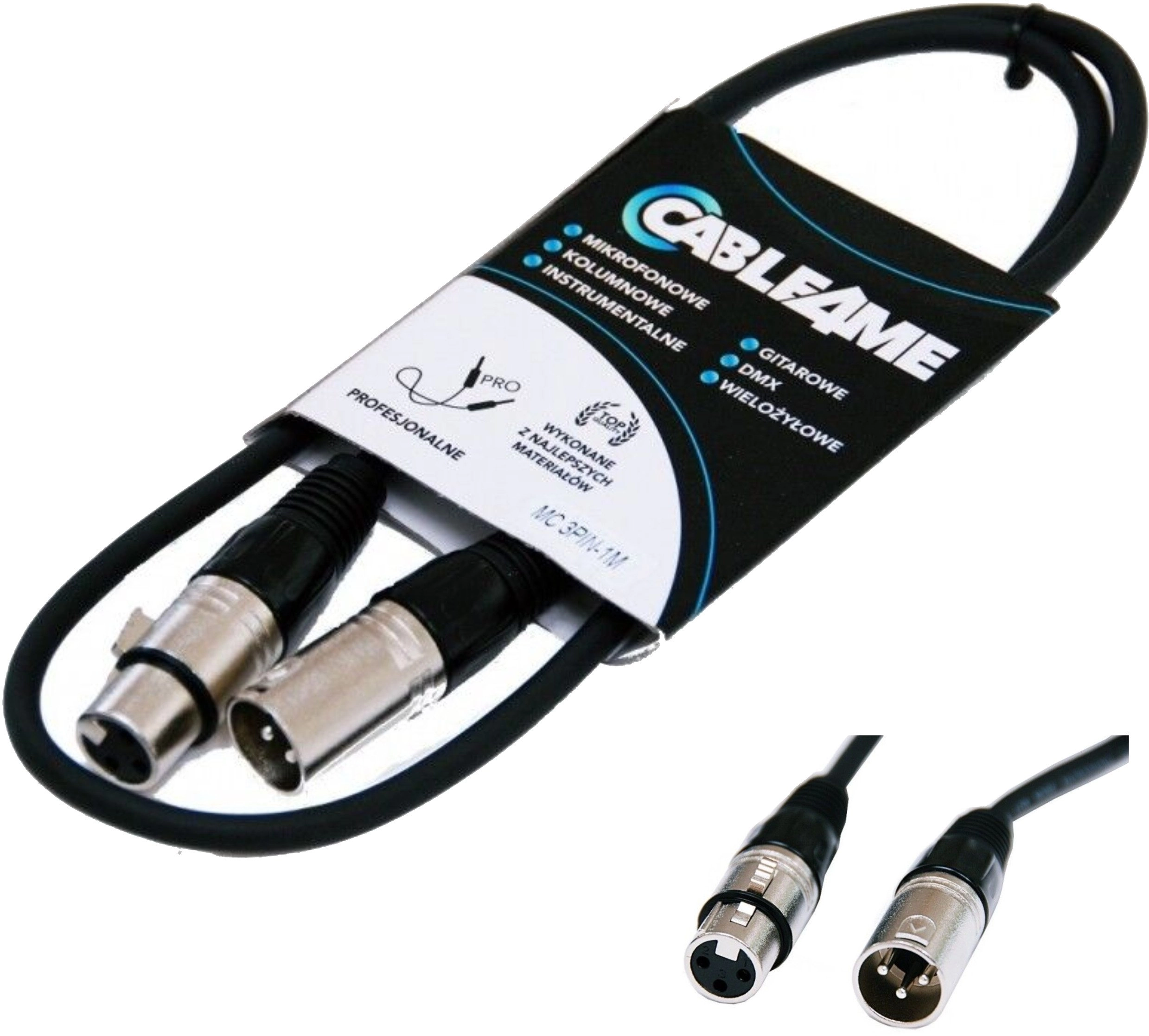 CABLE4ME przewód mikrofonowy sygnałowy XLR/XLR 1m