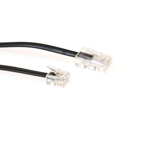 ACT Black 1 meter flat telephone