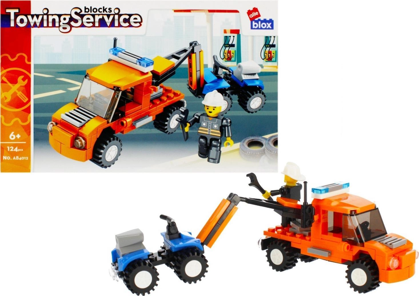 Alleblox construction blocks Towing Service Vehicle
