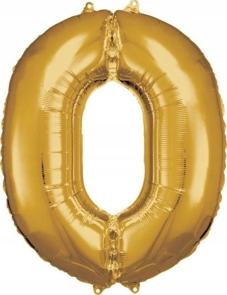 Foil balloon number 0  gold  70x86cm