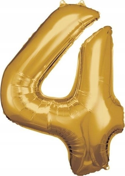 Foil balloon number 4  gold  65x86cm