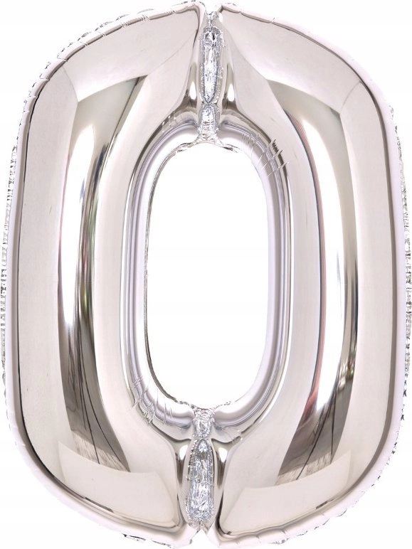 Foil balloon number 0 silver 47x66cm