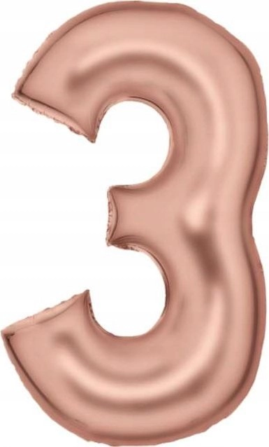 Number 3 foil balloon  satin  rose