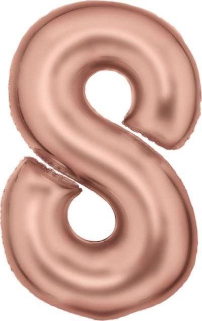 Foil balloon number 8  satin  rose