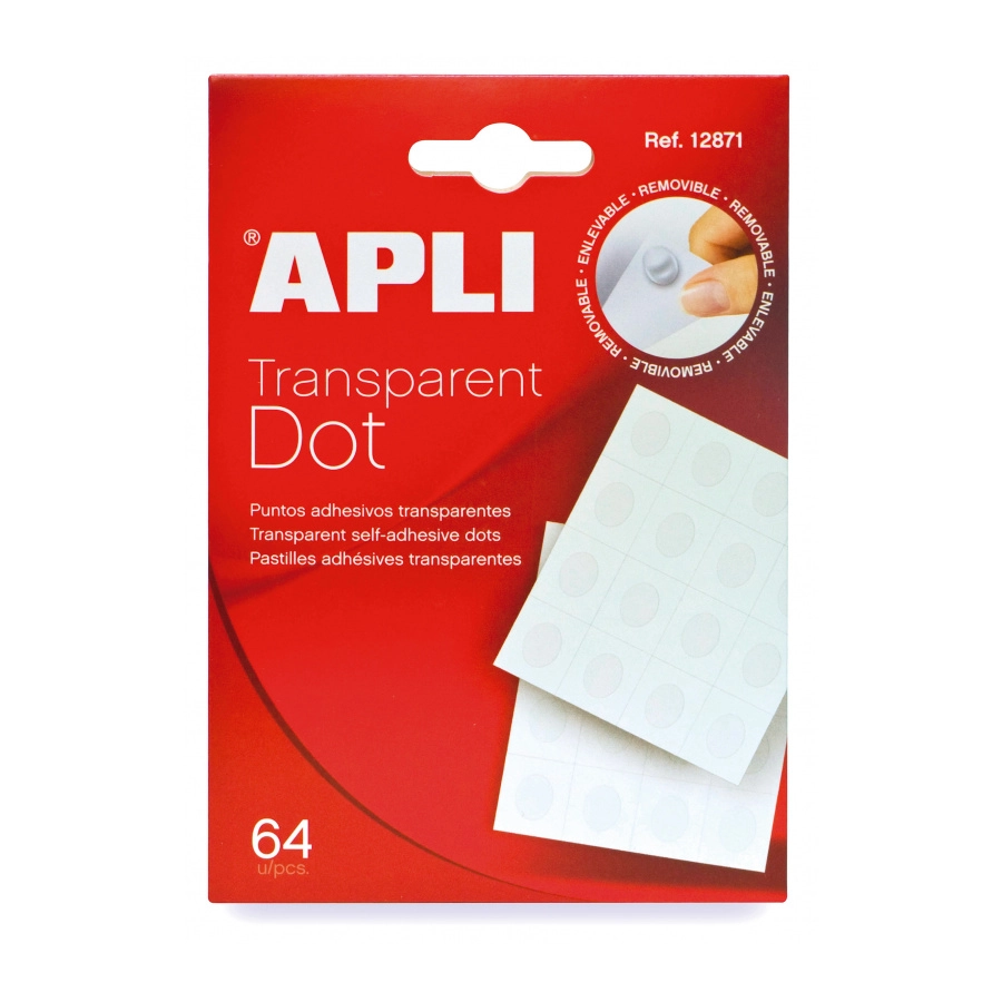 APLI 12871 self-adhesive label Round Removable