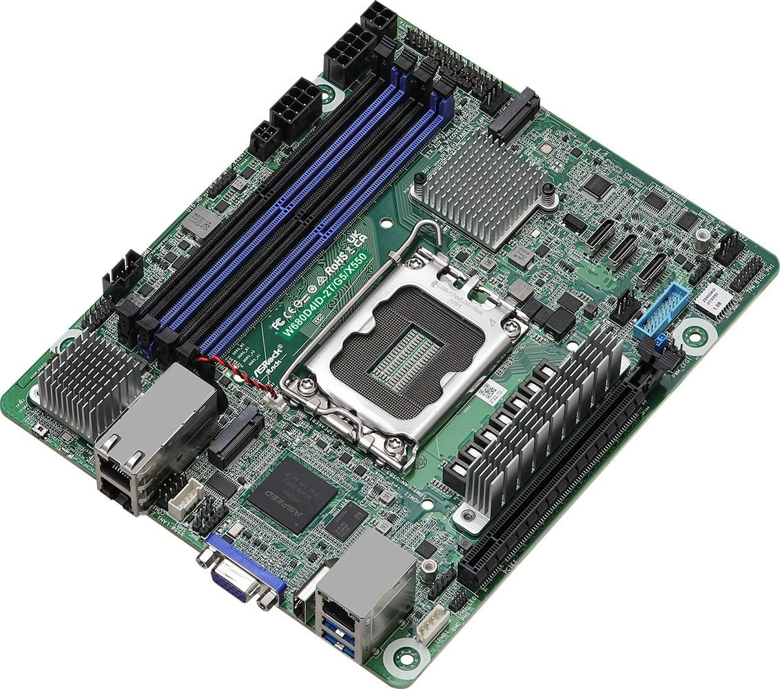 ASRock Mainboard W680D4ID-2T/G5/X550 mini-DTX Sockel 1700