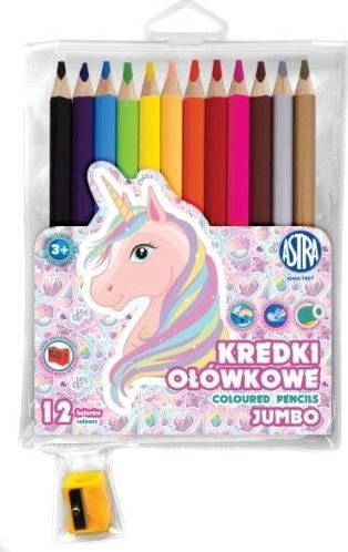 Kredki ołówkowe Jednorożec 12 kolorów +