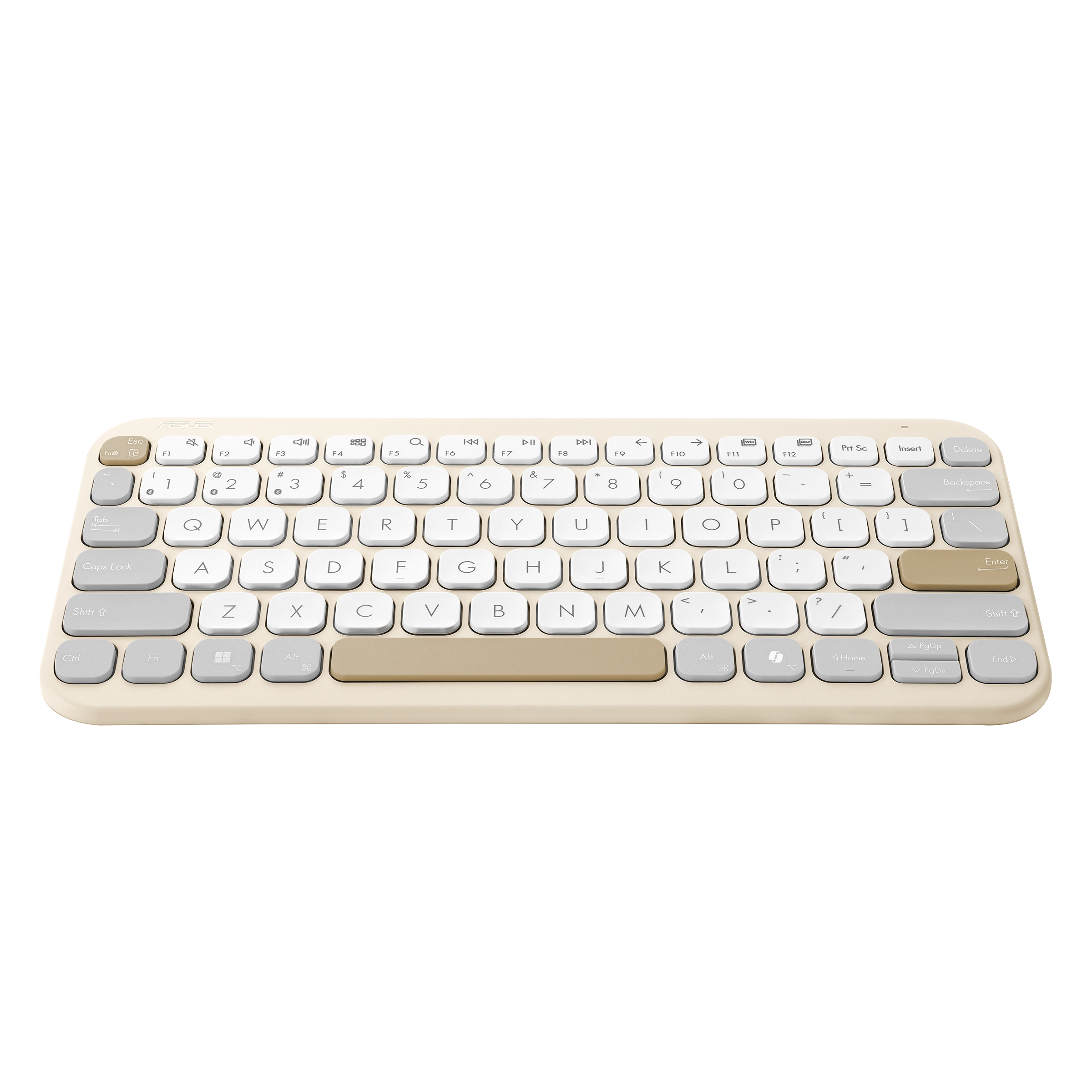 ASUS Marshmallow Keyboard KW100 tastatūra Mājas Bluetooth sistēma QWERTZ Vācu Bēšs, Pelēks, Balts