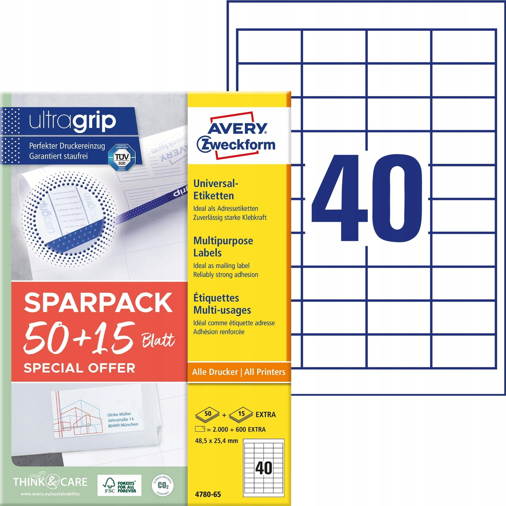 AVERY Universal labels 48.5x25.4