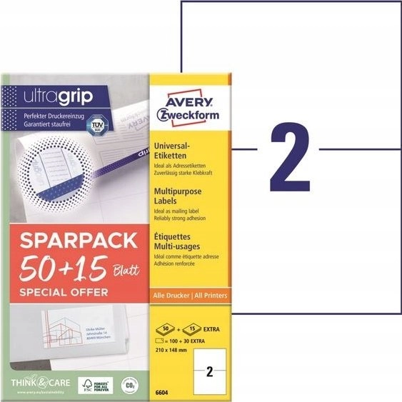 AVERY Universal labels Avery 210x148 mm
