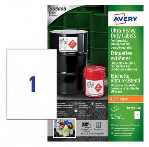 Avery B4775-50  White  Rectangle  Permanent  210