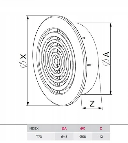 AWENTA Ventilation grille Awenta T73MS MINI-AWENT